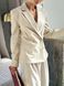 Milk-colored fitted faux leather jacket