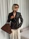 Chocolate fitted faux leather jacket