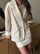 Milk faux leather jacket with trim