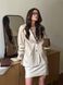 Milk faux leather jacket with trim